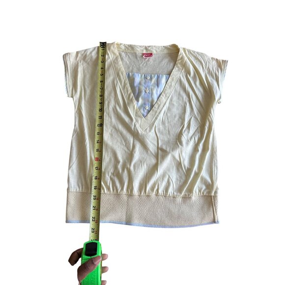 Vintage Tail Womens Yellow V-Neck Top & Checkered PantsSet Size 9/10 Rare Unique - Picture 15 of 16